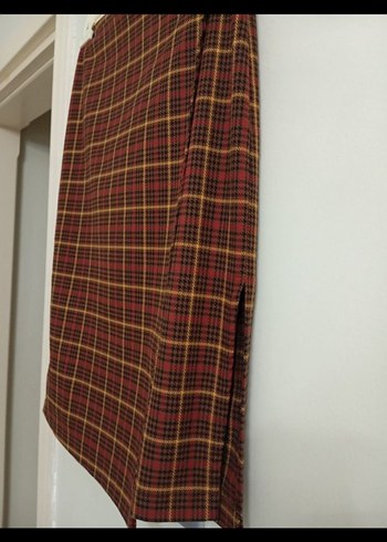 Kadın Kahverengi Ekose Etek - Görsel 3