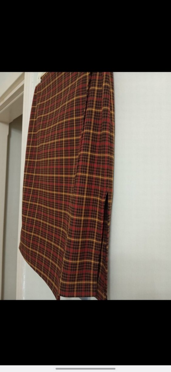 Kadın Kahverengi Ekose Etek - Görsel 3