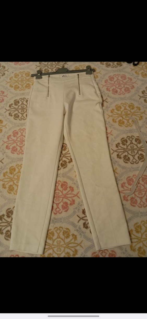 Beyaz Midi Kadın Kumaş Pantolon - Görsel 3