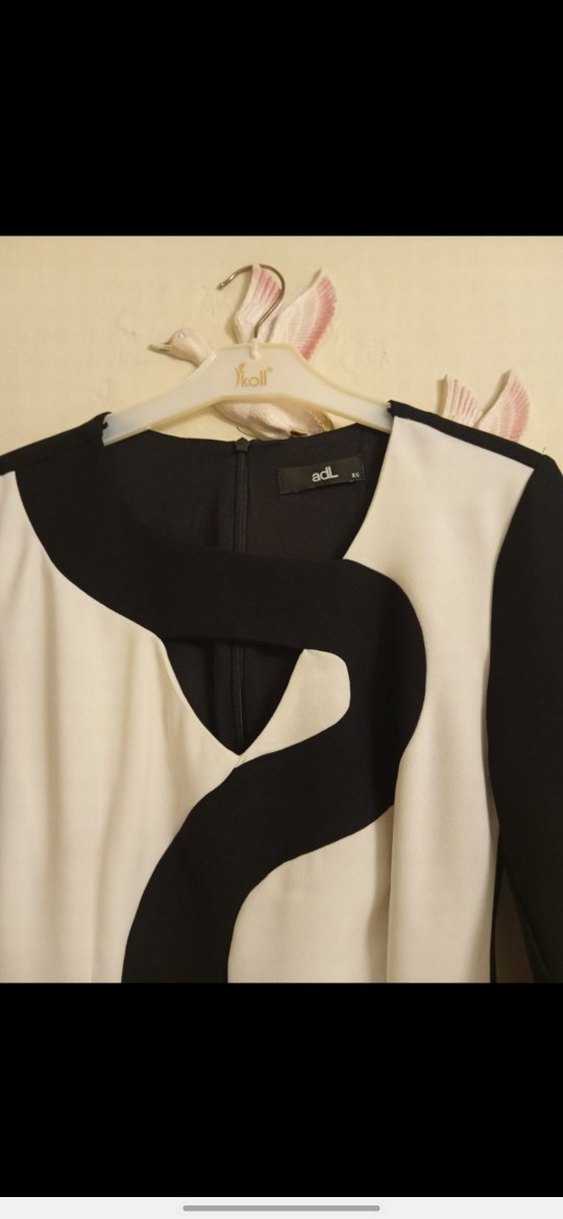 Uzun Kollu Baskılı Kalem Elbise - Görsel 2