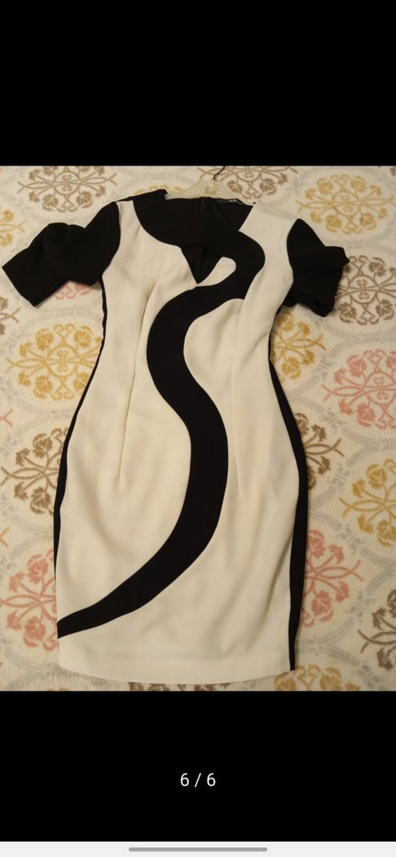 Uzun Kollu Baskılı Kalem Elbise - Görsel 5