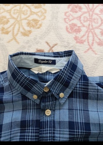 Erkek Lacivert Ekose Pamuk Gömlek - Görsel 4