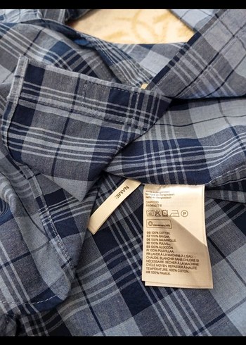 Erkek Lacivert Ekose Pamuk Gömlek - Görsel 6