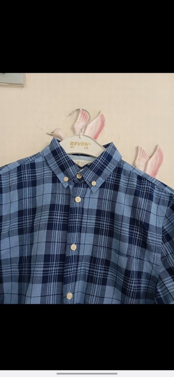 Erkek Lacivert Ekose Pamuk Gömlek - Görsel 2