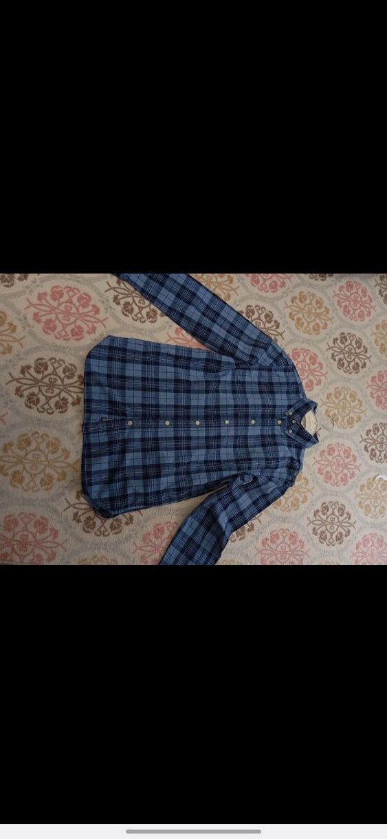 Erkek Lacivert Ekose Pamuk Gömlek - Görsel 3