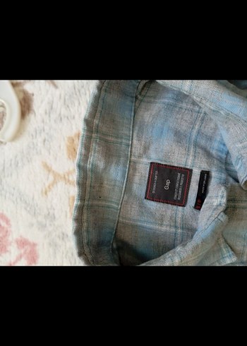 Düğmeli Gri Erkek Gömlek - Görsel 7