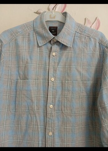 Düğmeli Gri Erkek Gömlek - Görsel 2