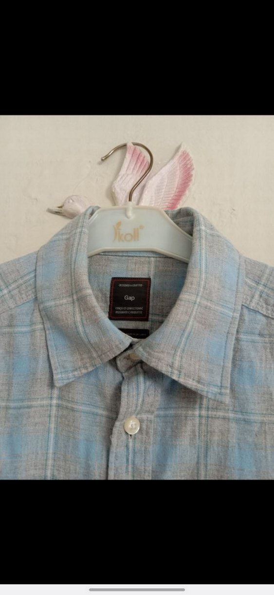 Düğmeli Gri Erkek Gömlek - Görsel 5