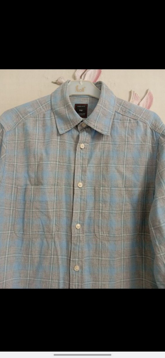 Düğmeli Gri Erkek Gömlek - Görsel 2