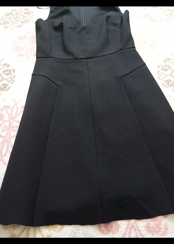 Siyah V Yaka Midi Kadın Elbise - Görsel 5