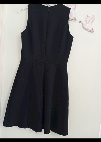 Siyah V Yaka Midi Kadın Elbise - Görsel 3