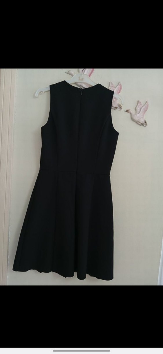 Siyah V Yaka Midi Kadın Elbise - Görsel 4