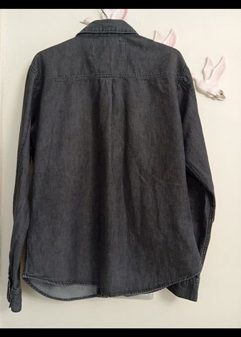 Gri Denim Erkek Uzun Kollu Gömlek - Görsel 5