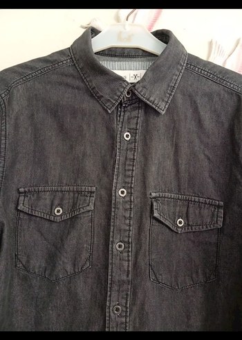 Gri Denim Erkek Uzun Kollu Gömlek - Görsel 3