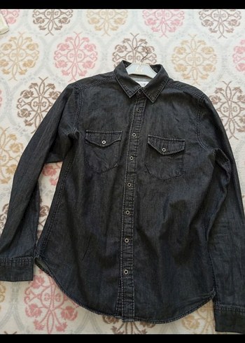 Gri Denim Erkek Uzun Kollu Gömlek - Görsel 2