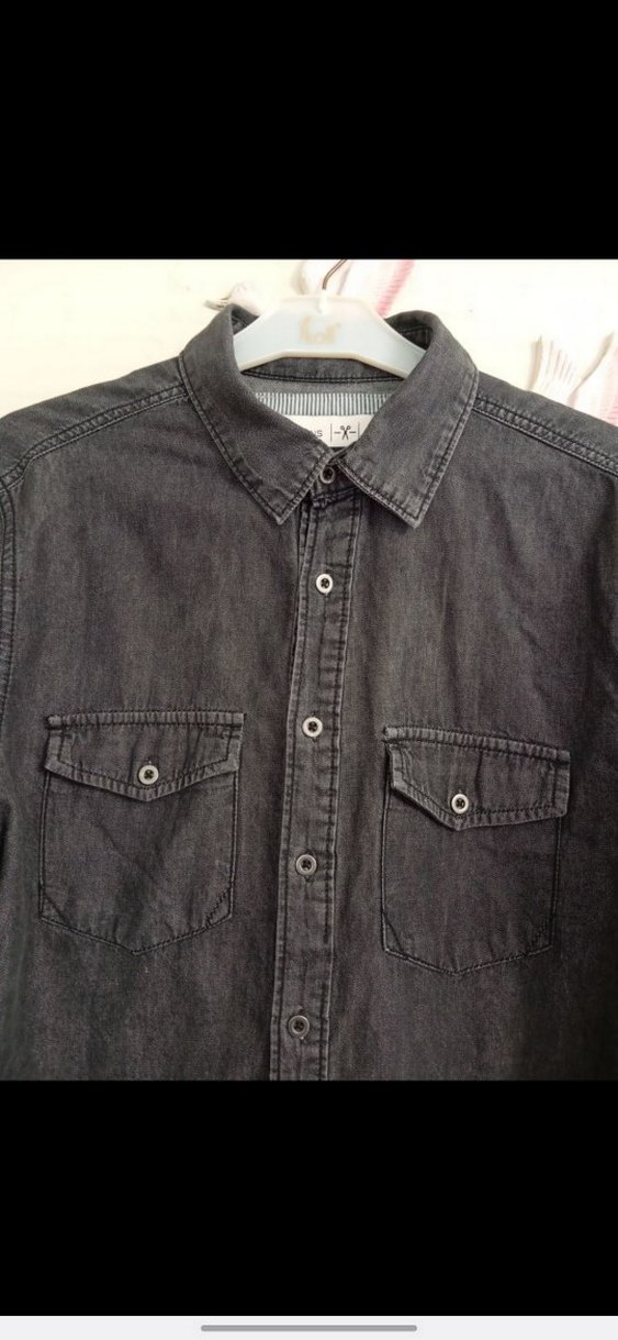 Gri Denim Erkek Uzun Kollu Gömlek - Görsel 3