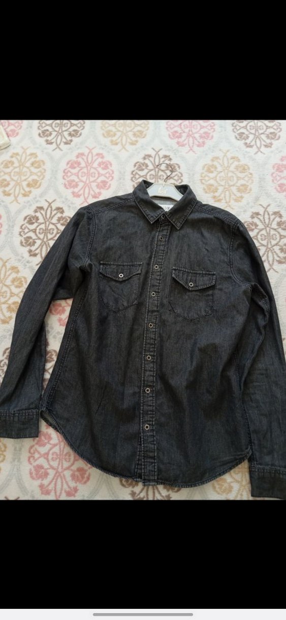 Gri Denim Erkek Uzun Kollu Gömlek - Görsel 2