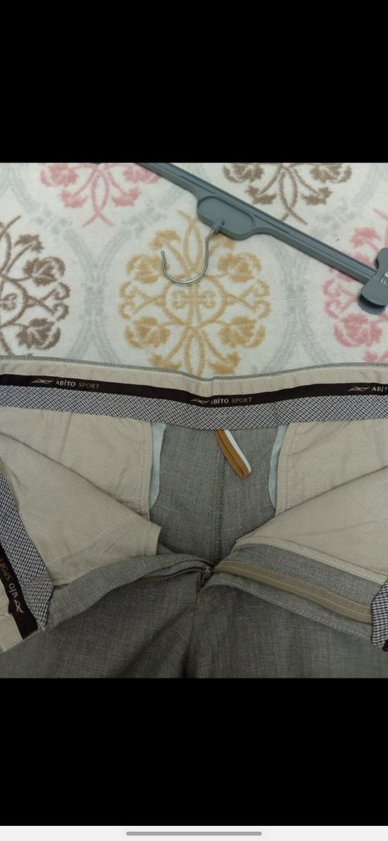 Gri Keten Düğmeli Erkek Pantolon - Görsel 4