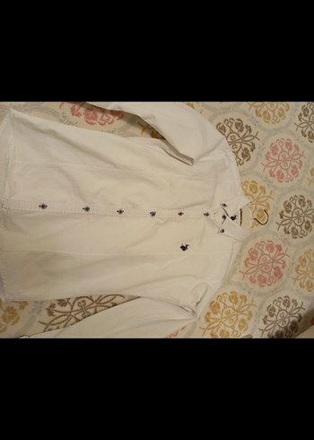 Erkek Beyaz Pamuklu Düğmeli Uzun Kollu Gömlek - Görsel 3