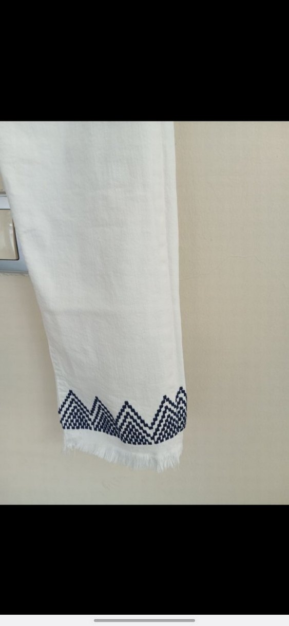 Kadın Beyaz Denim Midi Kot Pantolon - Görsel 2