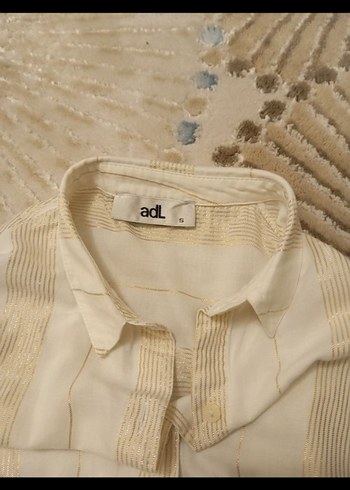 Kadın Beyaz Keten Düğmeli Gömlek - Görsel 6