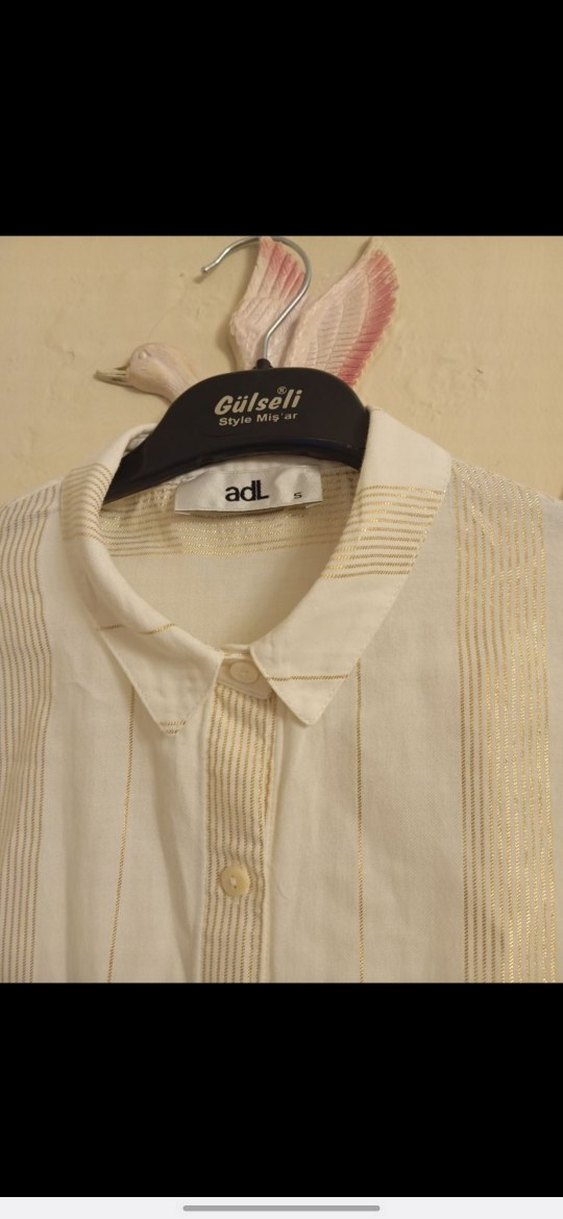 Kadın Beyaz Keten Düğmeli Gömlek - Görsel 4