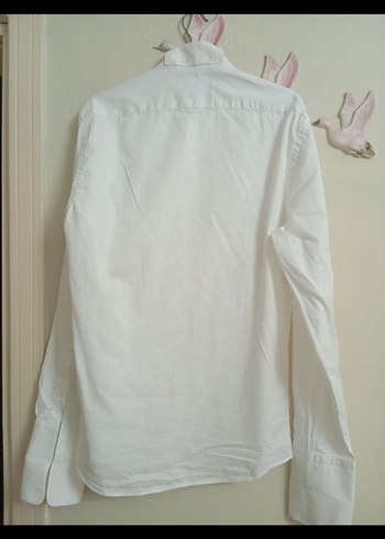 Erkek Beyaz  Uzun Kollu Gömlek - Görsel 7