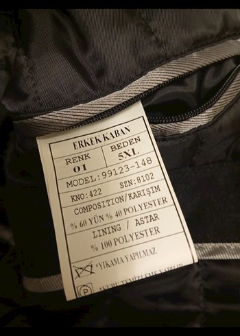 Erkek Battal Boy Kaşe Mont - Görsel 6