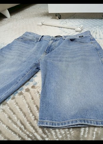 Erkek Mavi Denim Mini Şort - Görsel 4