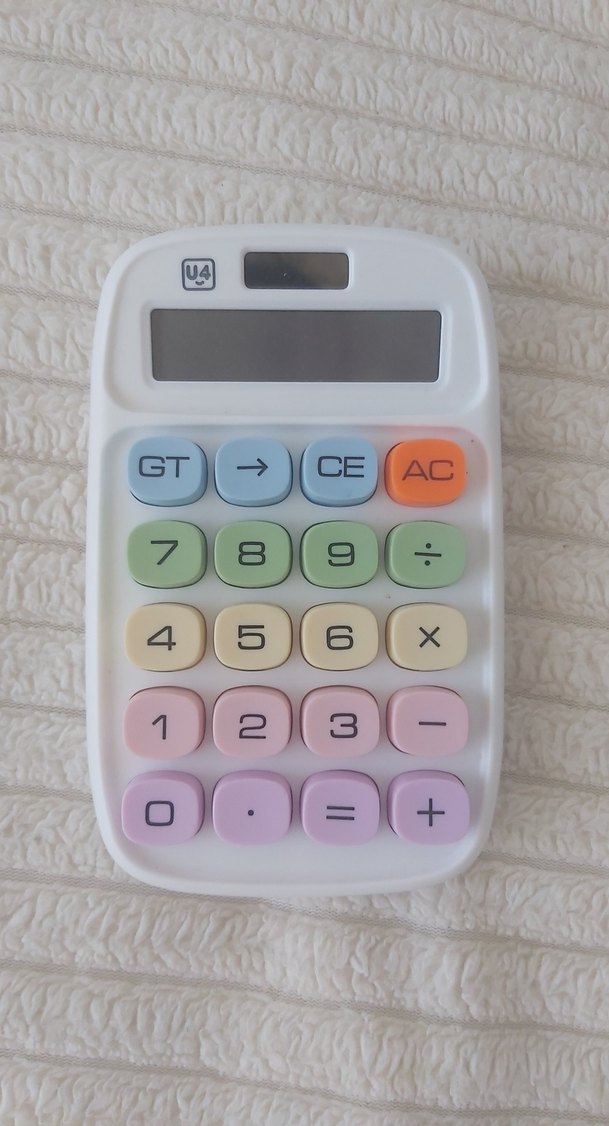 Pastel Renkli Beyaz Hesap Makinesi - Görsel 2