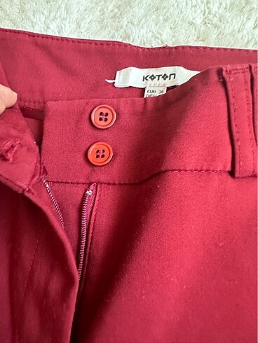 s Beden bordo Renk Koton kumaş pantolon