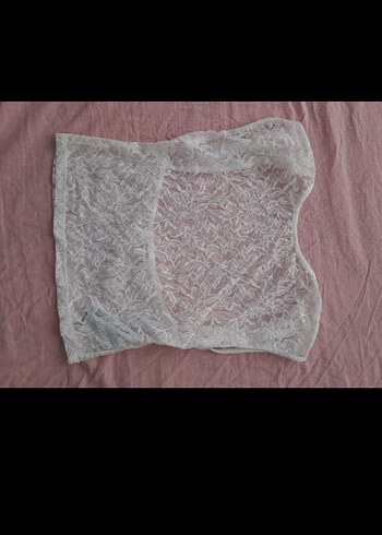 Dantel Detaylı Beyaz Crop Top - Görsel 5