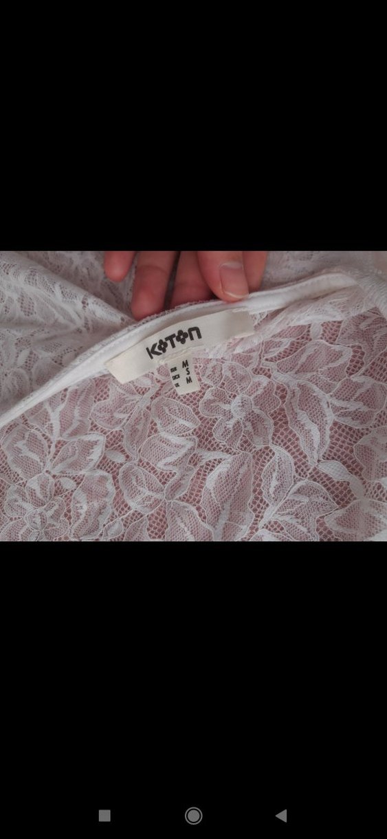 Dantel Detaylı Beyaz Crop Top - Görsel 4