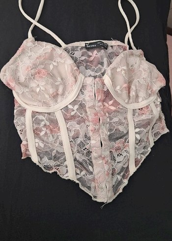 Dantel Detaylı Pembe Strappy Büstiyer - Görsel 7