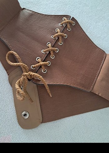 Kadın Deri Bağcıklı Bohem Kemer büyük geniş kemer korse tarzı - Görsel 3