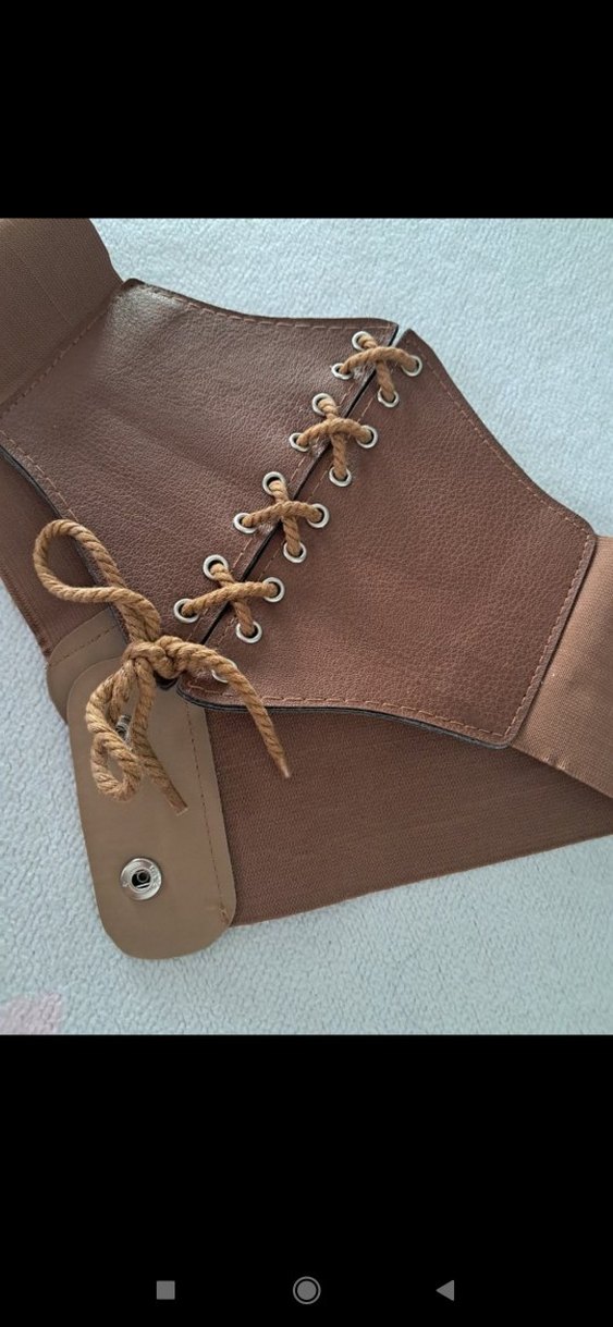 Kadın Deri Bağcıklı Bohem Kemer büyük geniş kemer korse tarzı - Görsel 3