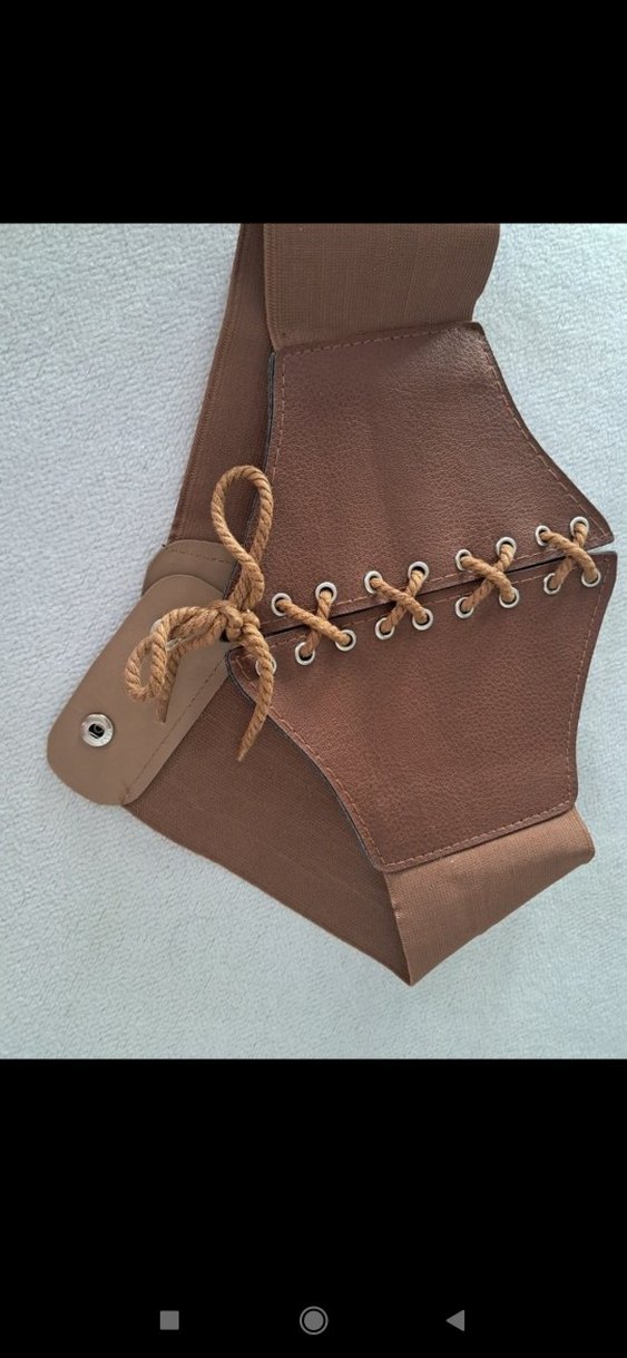 Kadın Deri Bağcıklı Bohem Kemer büyük geniş kemer korse tarzı - Görsel 2