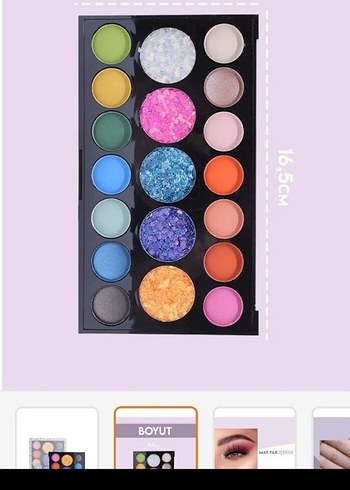 Çok Renkli Işıltılı Göz Farı Paleti glitter ve far - Görsel 2