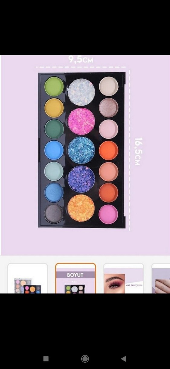 Çok Renkli Işıltılı Göz Farı Paleti glitter ve far - Görsel 2