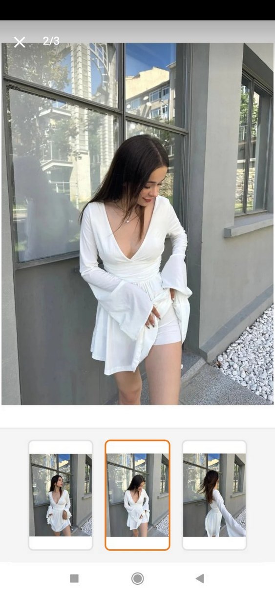 sıfır giyilmedi şortlu beyaz elbise esnek m l xl saran bir kumaş - Görsel 4