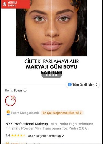 NYX Mini Mat Bitişli Transparan Pudra 2.8 Gr - Görsel 3