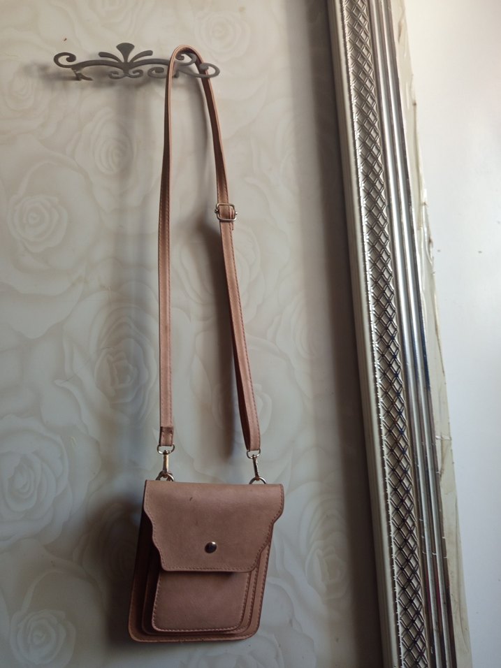 Bej Deri Minimalist Kadın Çanta - Görsel 2