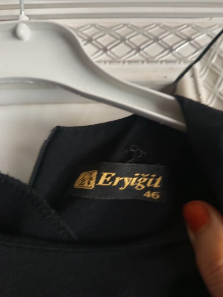 Kuşaklı Siyah Uzun Kollu Uzun Elbise - Görsel 2