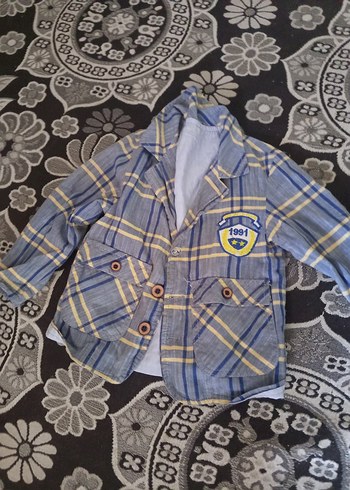 Nakışlı Düğmeli Mavi Kolsuz Kot Ceket - Görsel 2