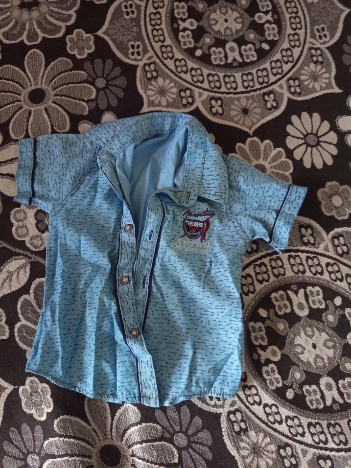 Nakışlı Düğmeli Mavi Kolsuz Kot Ceket - Görsel 5