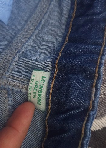 Koyu Mavi Bağcıklı Bol Kesim Kadın Kot Pantolon - Görsel 2