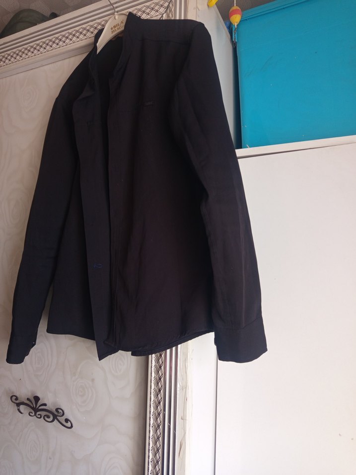 Erkek Siyah Düğmeli Midi Ceket - Görsel 2