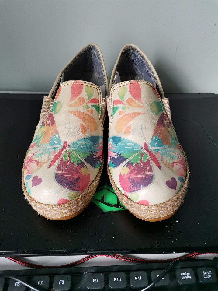 Renkli Baskılı Kadın Espadril Dolgu Topuk - Görsel 2