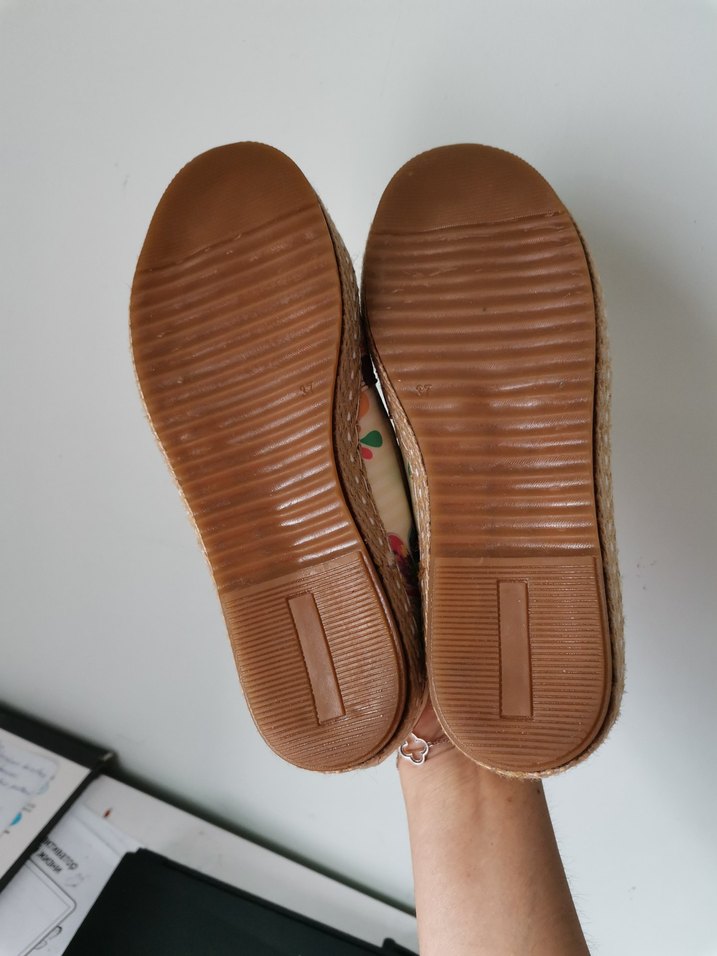 Renkli Baskılı Kadın Espadril Dolgu Topuk - Görsel 5