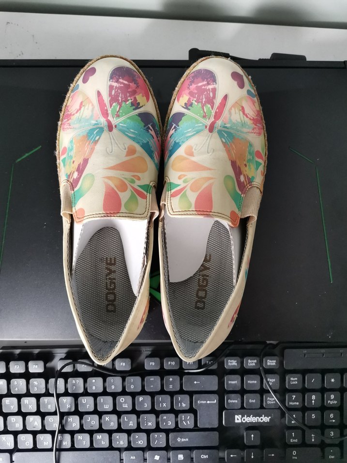 Renkli Baskılı Kadın Espadril Dolgu Topuk - Görsel 4